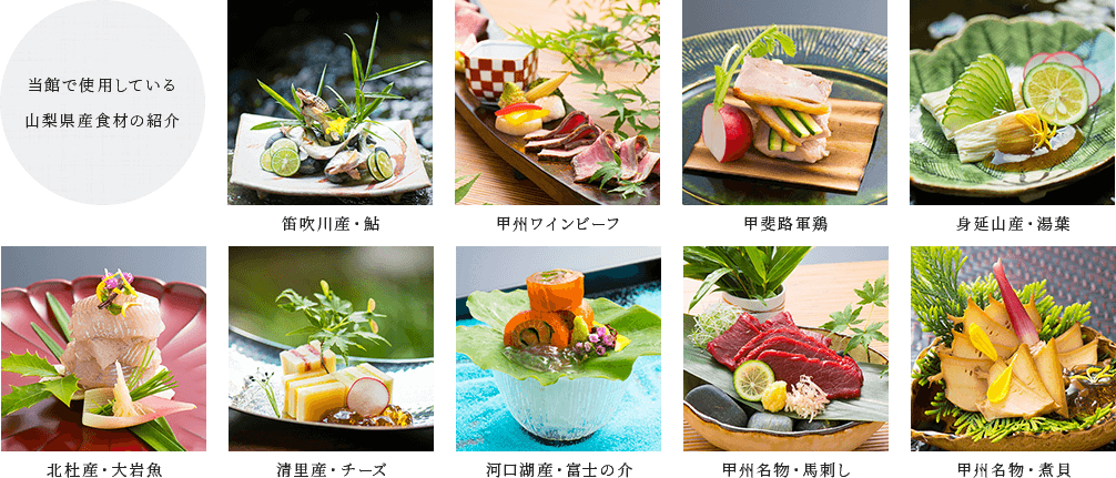 当館で使用している山梨県産食材の紹介